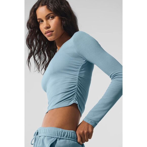 ALO Yoga Tops - NWOT Alo Gather Long Sleeve S Celestial Blue